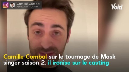 VOICI : Camille Combal (Mask singer saison 2) : l'animateur en tournage de l'émission ironise sur le casting