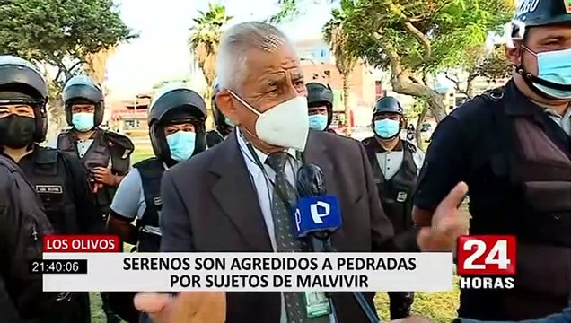 Los Olivos: serenos fueron agredidos a pedradas por personas de mal vivir