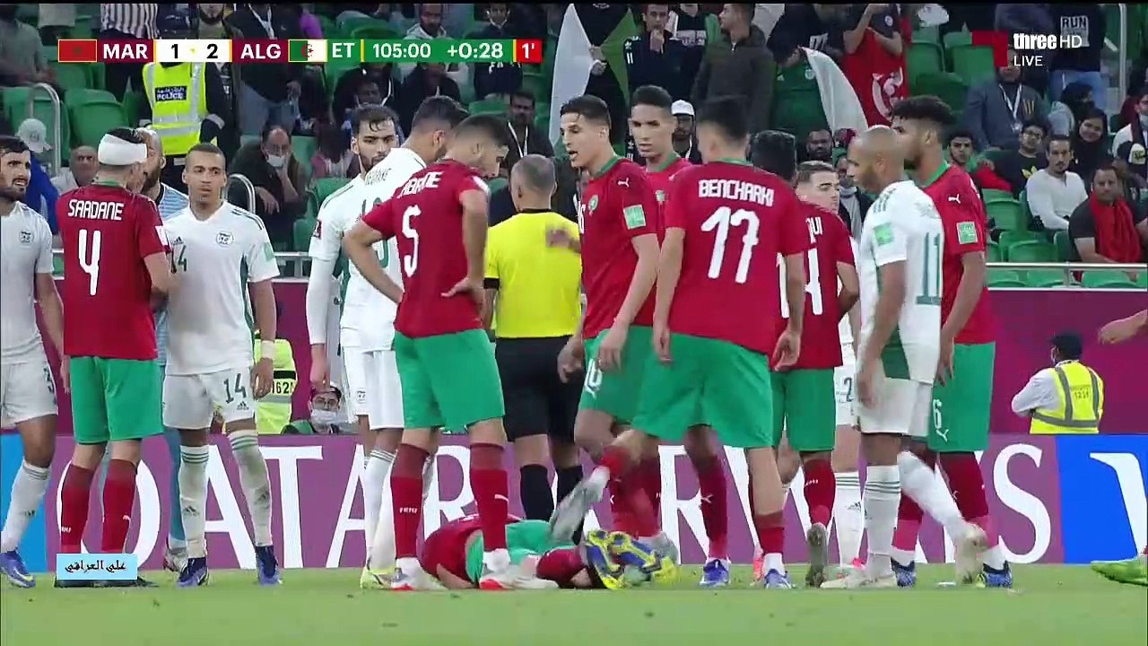 الاشواط الاضافية وركلات الجزاء مباراة المغرب وا...