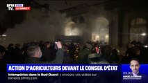 Des agriculteurs manifestent depuis 6h du matin devant le Conseil d'État