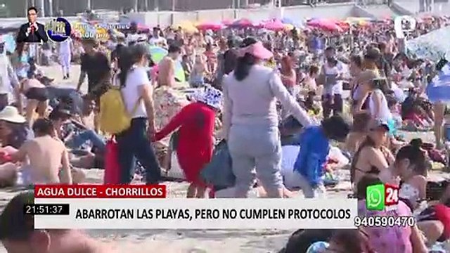 Chorrillos: veraneantes no respetan protocolos en playa Agua Dulce