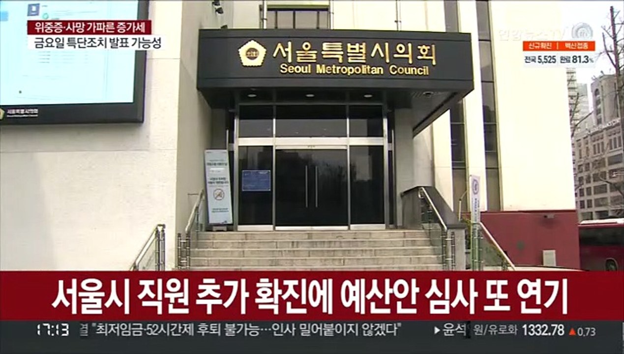서울시 직원 추가 확진에 예산안 심사 또 연기