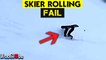 'Skier rolls over in snow after stumbling over winter plant | Ultimate Winter Fail'