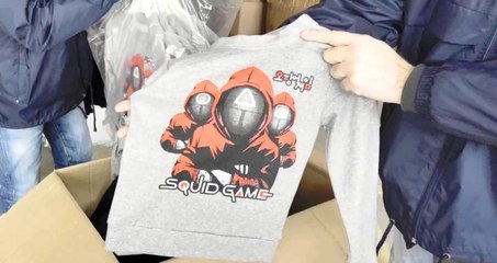 False magliette di "Squid Game" prodotte nel Napoletano e vendute a Pescara (16.12.21)