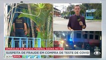 Polícia nas ruas do Rio de Janeiro. O objetivo é cumprir uma operação contra fraude em compra de testes de Covid-19.