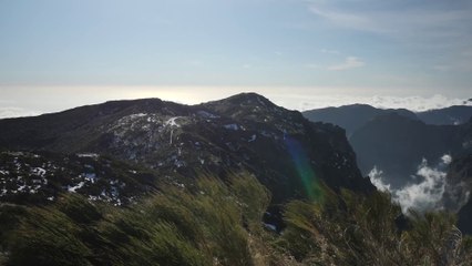 Remnants of snow on mountains