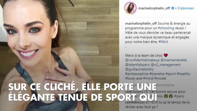 VOICI - PHOTO Marine Lorphe­lin sexy en tenue de sport, elle affiche son ventre plat