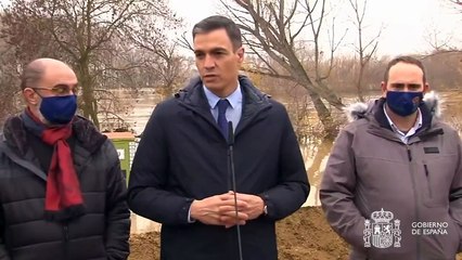Sánchez adelanta que el Gobierno declarará zona catastrófica al área afectada por la riada del Ebro