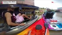 Mit dem Kajak durch die Strassen - Hochwasser in Brasilien