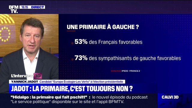 Yannick Jadot: Il y a une envie de rassemblement, mais pas forcément d'une primaire