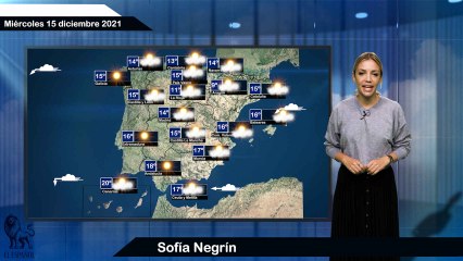 El tiempo del miércoles 15 de diciembre