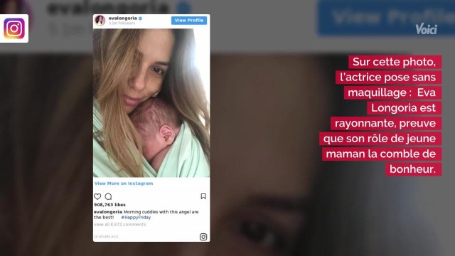 VOICI - PHOTO Eva Longoria : son cliché sans maquillage avec son fils Santiago