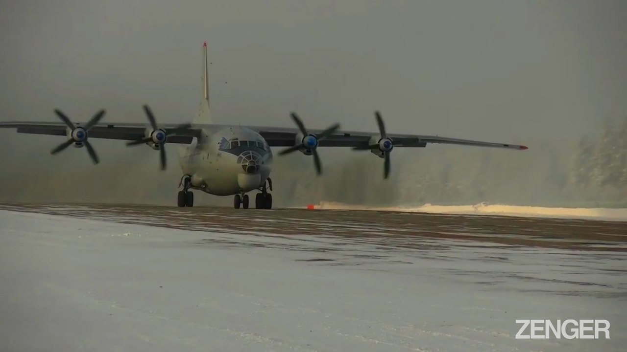 Russian Military Transport Plane Takes Off In Freezing Temperatures.mp4