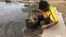 Primitive Bamboo basket fish trap in Thailand