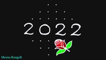 2022 new year rangoli design with rose flowers - 2022 new year muggulu 2022 new year kolam designs