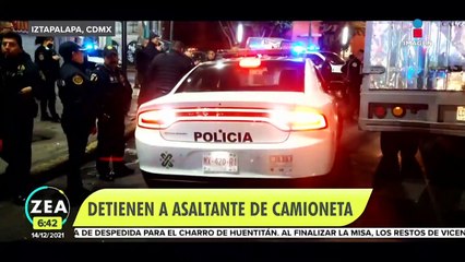 Detienen a asaltante de camioneta en Iztapalapa