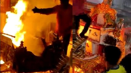 शादी के जश्न में बाल-बाल बचा दूल्हा, बीच बारात घोड़ा बग्घी जलकर खाक