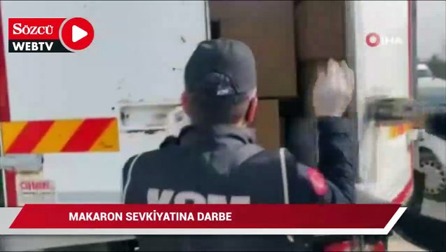Polisten kargoyla makaron sevkiyatına darbe