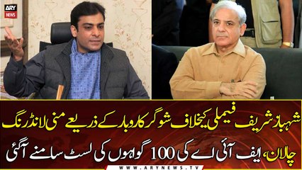 FIA issues list of 100 witnesses against Shehbaz's family in money laundering case