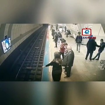 Şişli metroda mucizevi kurtuluş!