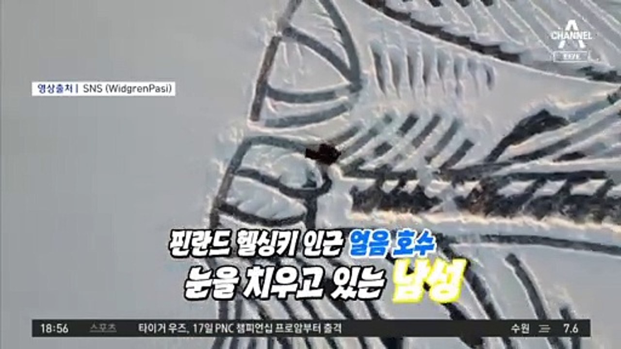 얼음호수에 뜬 초대형 여우