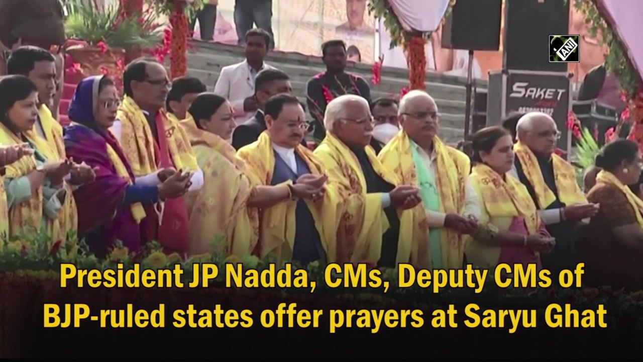 President JP Nadda, CMs, Deputy CMs of BJP-ruled states offer prayers at Saryu Ghat