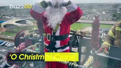 O, Christmas Crane! Santa & Friends Use a Crane to Visit Sick Children Due to COVID Rules!