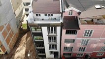 Pisa Kulesi gibi eğilmeye başlayan apartman boşaltıldı