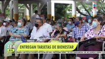 Entregan tarjetas del Bienestar en Villahermosa, Tabasco