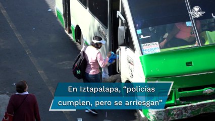 Trae seguridad operativo en transporte público de Iztapalapa; aunque no haya policía en microbuses