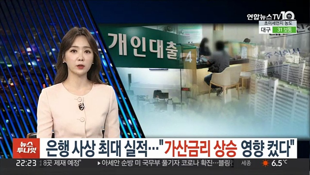 은행 사상 최대 실적…"가산금리 상승 영향 컸다"
