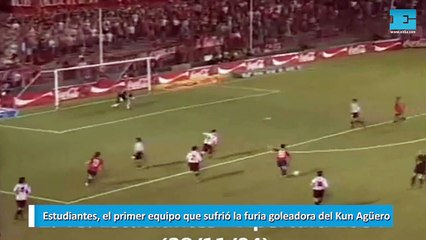 Estudiantes, el primer equipo que sufrió la furia goleadora del Kun Agüero