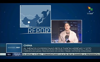 13 personas resultaron heridas y 1270  evacuadas tras incendio en Hong Kong