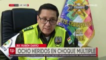 Choque múltiple en la avenida Papa Paulo deja al menos ocho personas heridas