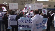 Sağlık çalışanları greve gitti
