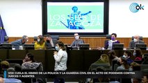 Vox cuela el himno de la Policía y la Guardia Civil en el acto de Podemos contra jueces y agentes