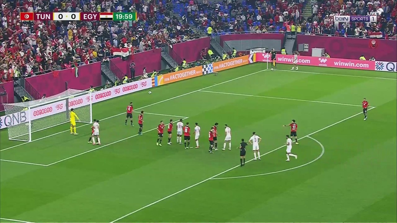 الشوط الاول مباراة تونس و مصر 1-0 نصف نهائي كاس العرب 2021