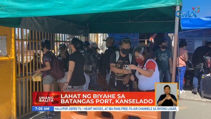 Lahat ng biyahe sa Batangas Port, kanselado | UB