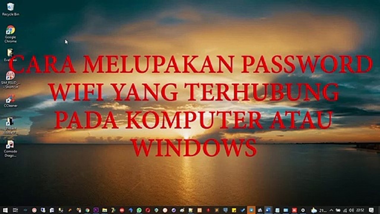 Cara melupakan password wifi yang terhubung pada komputer atau windows