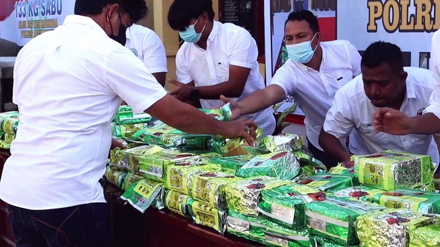 Polda Aceh Musnahkan Barang Bukti Narkotika, 100 Kg Sabu Dan 445 Kg Ganja