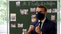 GALA VIDEO - Emmanuel Macron : d’où vient le masque qu'il portait pour sa visite dans une école ?