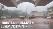 Strong winds and high waves lashed in Surigao city as typhoon Odette makes landfall
