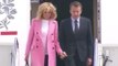 GALA  VIDÉO - Brigitte Macron fashio­nista en manteau rose pour sa rencontre avec Mela­nia Trump