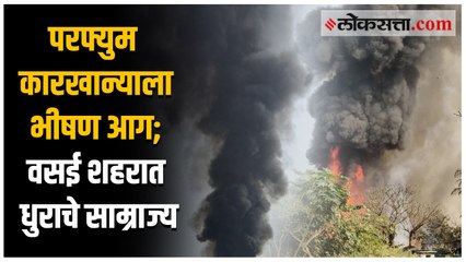 Descargar video: वसईतील परफ्युम कारखान्याला भीषण आग; अग्निशमन दलाकडून आग विझवण्यासाठी शर्थीचे प्रयत्न