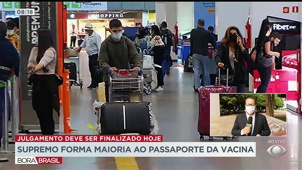 Supremo forma maioria por exigência do passaporte da vacina. Julgamento deve ser finalizado nesta quinta-feira.