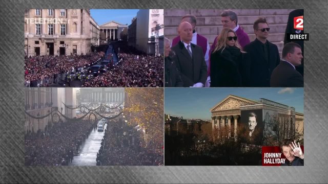 GALA VIDEO - Laura Smet et David Hallyday attendent le cercueil de leur père sur la parvis de l'église de la Madeleine