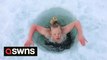 Meet the girl who has gone viral for jumping into lakes in a swimming costume in temperatures of -20°C