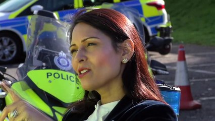 Home Secretary Priti Patel arrived in Kent to announce new officer recruits