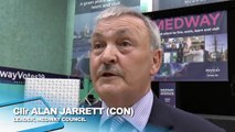 Medway Council's Alan Jarrett (CON) and Vince Maple (LAB) react to election results