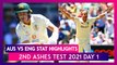 AUS vs ENG Stat Highlights 2nd Ashes Test 2021 Day 1: Marnus Labuschagne, David Warner Shine on Opening Day